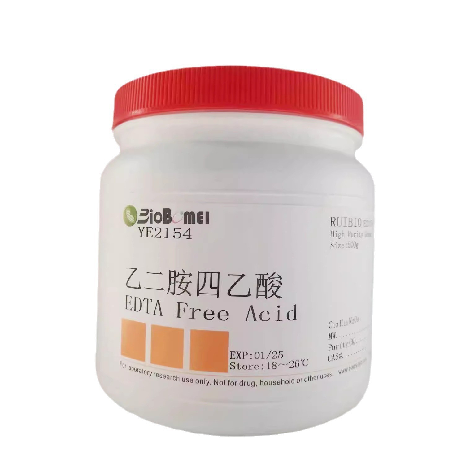 EDTA   乙二胺四乙酸  ≥99%  科研实验试剂CAS:60-00-4