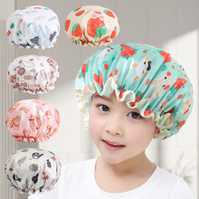 儿童加厚双层浴帽2024新款防水可爱洗澡帽女款家用宝宝洗头淋浴帽