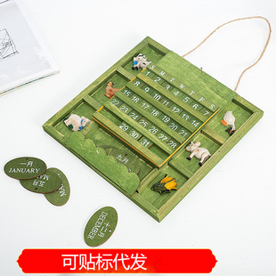 zakka groceries Mediterranean mini wooden small calendar calendar creative desktop decoration desk calendar Calendar Calendar Calendar