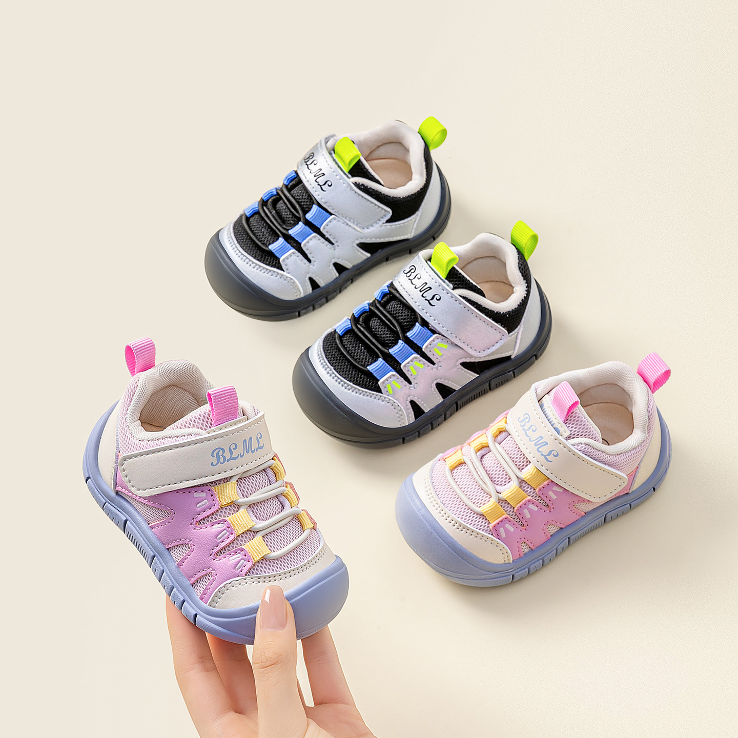 Baby Toddler Shoes 2026 Spring New Girls' Shoes Baby Shoes Men's Soft Sole Non-Slip Toddler Shoes Breathable Flats