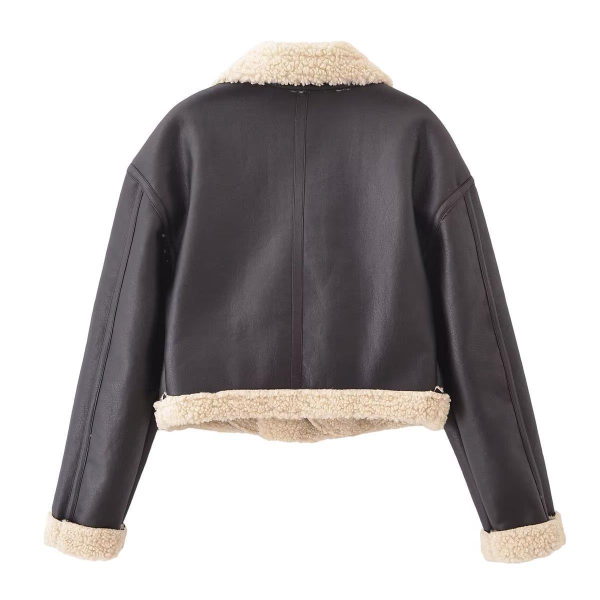 TAOP & ZA a principios de otoño nueva chaqueta de piel casual de moda para mujer 4341742 image 5