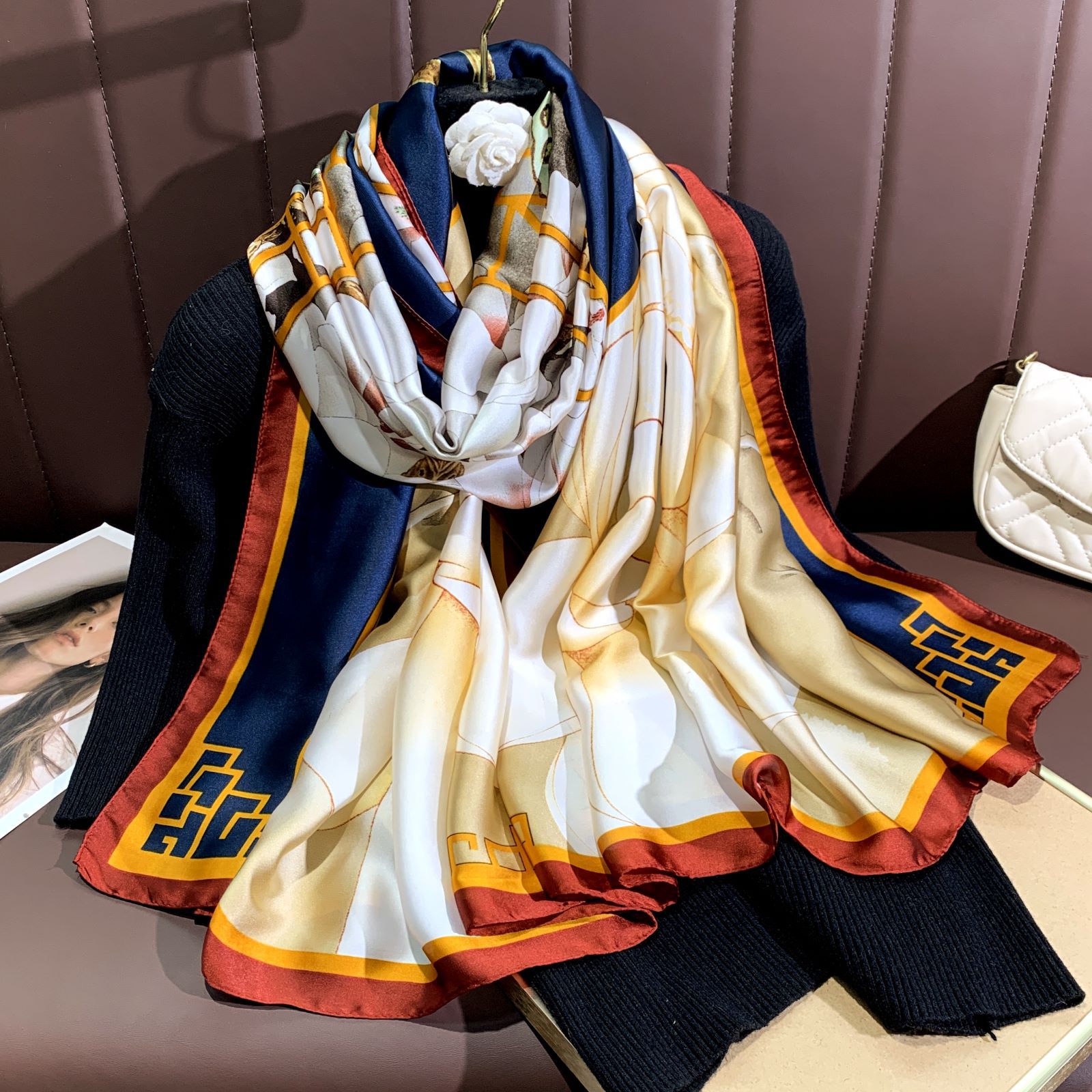 2023 verano nueva protección solar playa toalla viaje al aire libre decorativo chal elegante coreano delgada protección solar bufanda para las mujeres