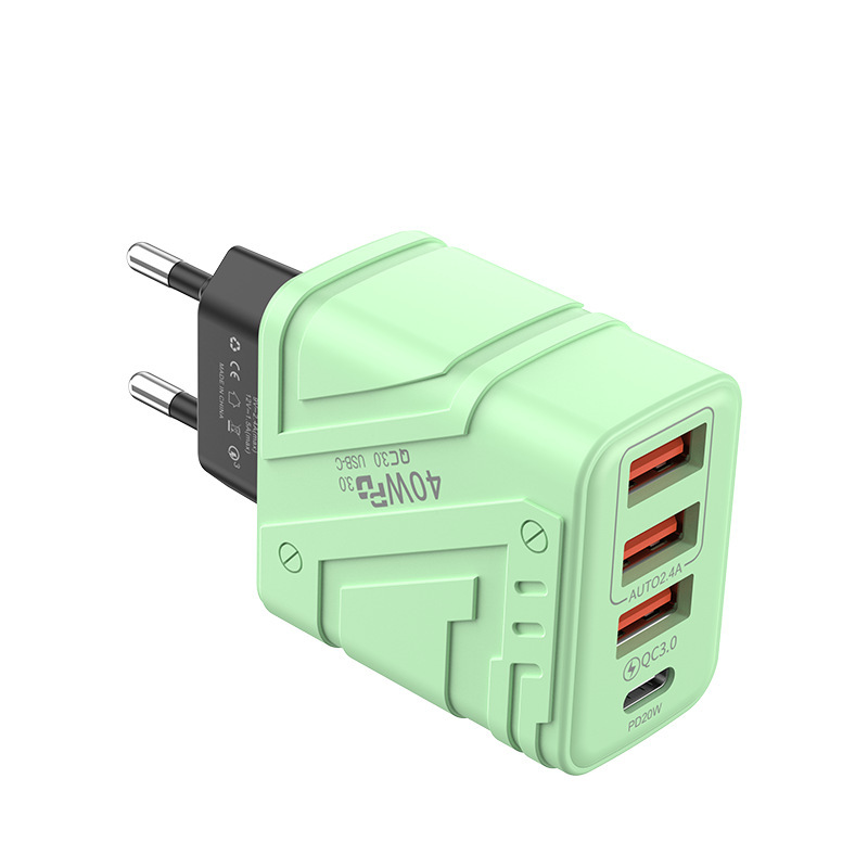 クロスボーダーメカスタイル充電ヘッドマルチポート急速充電ヘッド 3usb + pd ヨーロッパ標準アメリカ標準英国標準携帯電話充電器ヘッド tpc|undefined