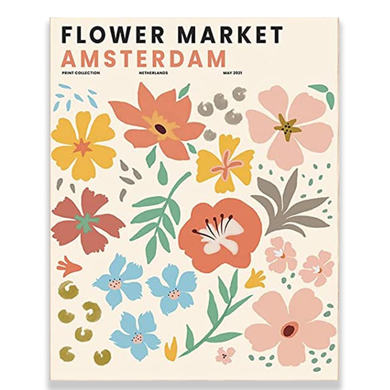 Hot sale Nordic flower Flower canvas painting poster sofa background wall home decoration hanging painting core generation