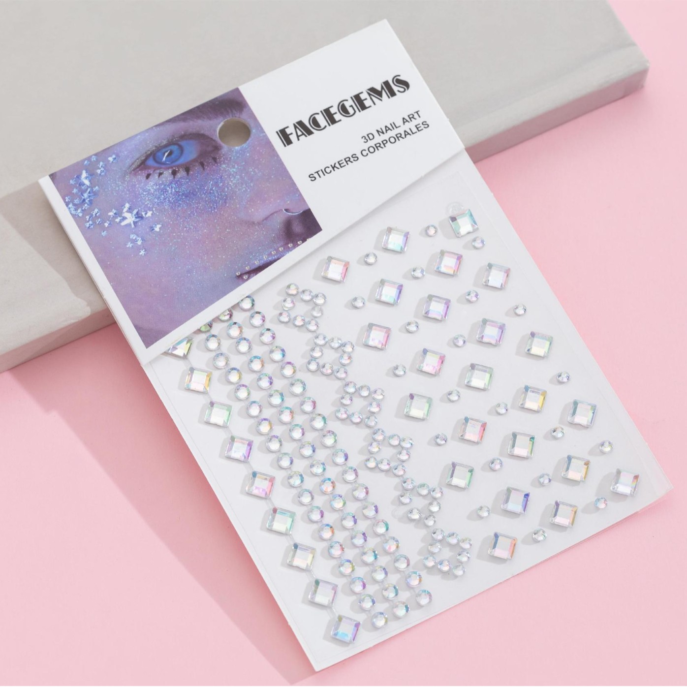 Ojo transfronterizo rhinestone perla fiesta pegamento-libre ceja pegatina ojo frente cara rhinestone pegatina acrílico diamante cara pegatina