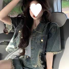 流苏牛仔外套开衫女薄款防晒衣夏季短款夹克休闲小香风上衣小个子