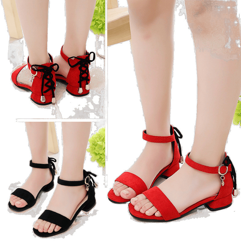 Sandalias para niñas 2025 nuevos zapatos de princesa para niños grandes de verano pequeños zapatos de princesa cómodos de tacón alto sandalias para niños