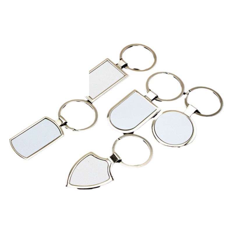 Cross-Border Metal Heat Transfer Keychain with Laser-Engraved Pendant, Sublimation DIY Printed Pattern, Zinc Alloy