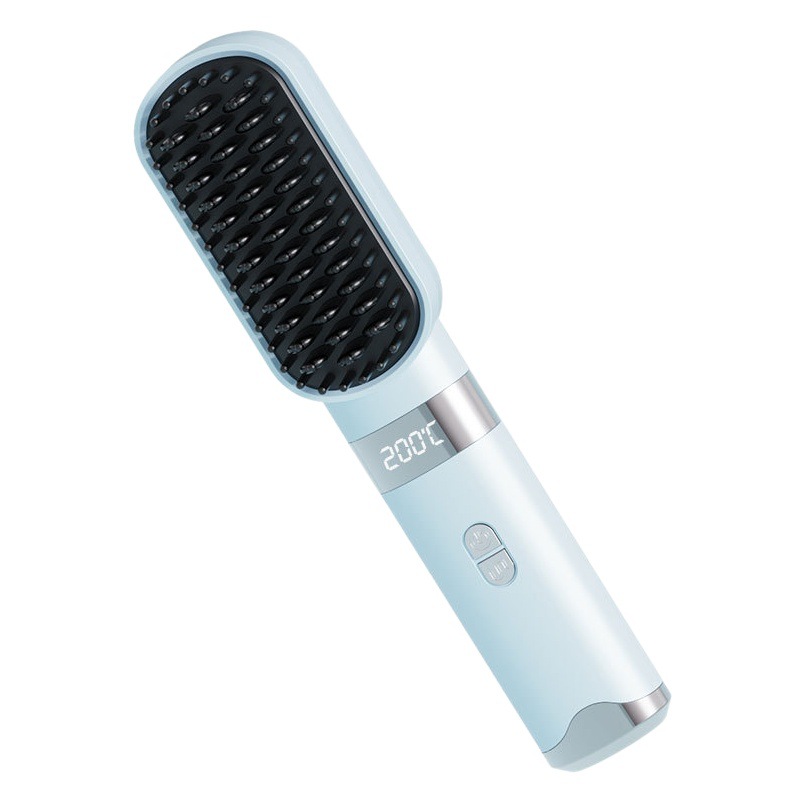 Peine para el cabello lacio, los iones negativos inalámbricos no dañan el cabello, peine para el cabello lacio portátil, peine para el cabello lacio inalámbrico eléctrico recargable de doble propósito image 1