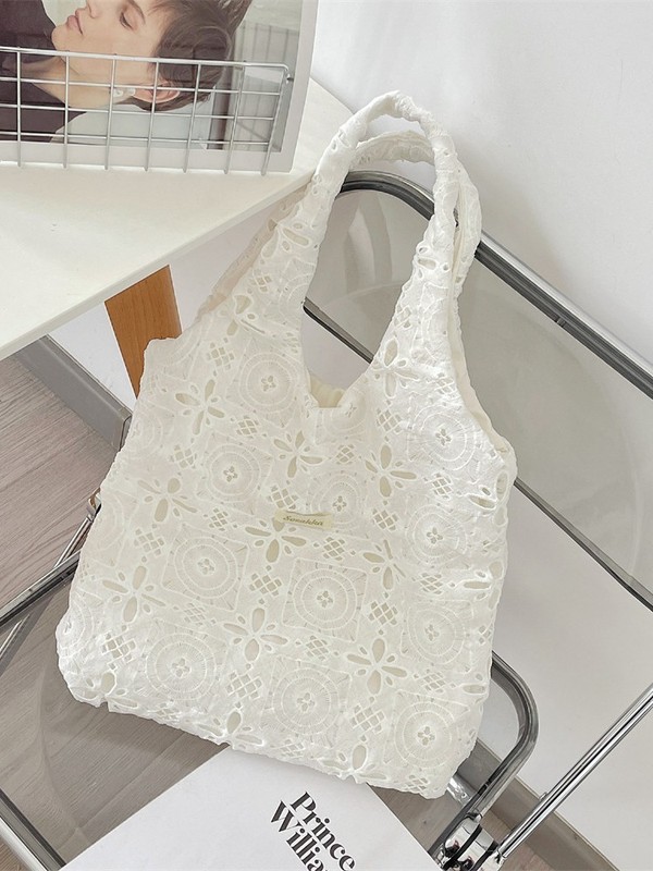 5751 刺繍レース夏優しい妖精ショルダーバッグ牧歌的なスタイル大容量通勤トートバッグベストバッグ|undefined