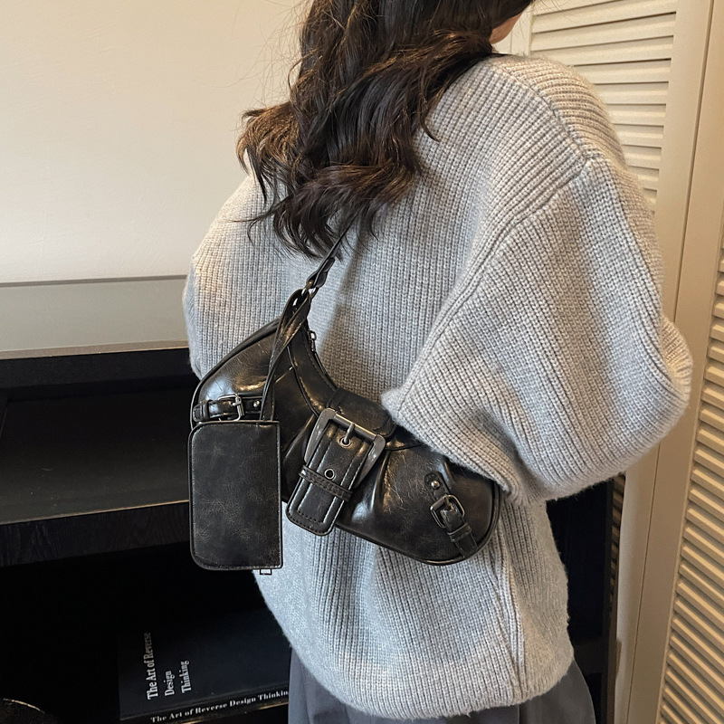 Borsa a spalla vintage con borchie stile francese per donna_voghion.com