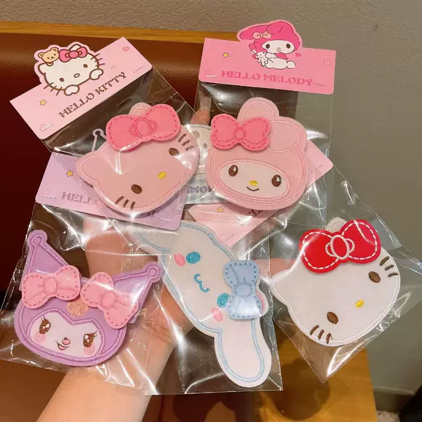Sanrio Bangs Stickers for Broken Hair, Kidsren's Hair-Free Velcro Hairpins, Sweet Hair Accessories for the Back of Baby's Head