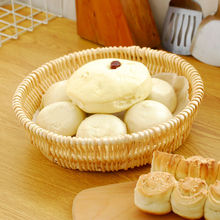 藤编馍筐家用桌面收纳柳编面包水果篮馒头筐手工竹编织馒头框子