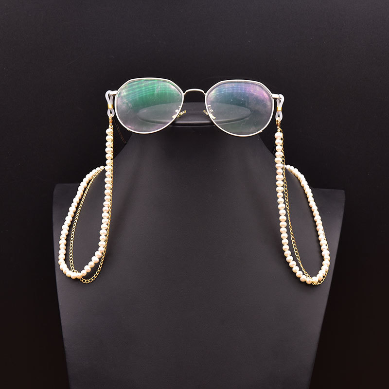 Cadena de gafas de perlas naturales nuevos accesorios de moda transfronterizos europeos y estadounidenses máscaras decoraciones de cadena de alta calidad al por mayor