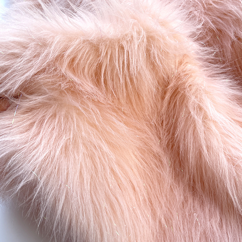 仿毛皮人造毛夹金银丝五彩丝仿狐狸毛厂家现货服装鞋帽家纺面料