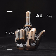 帶音樂搞怪創意豎中指國際手勢充氣防風打火機 樹脂材質跨境FaKeU