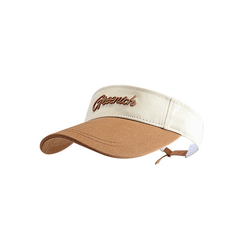 Summer Korean Style Embroidered Letter Sun Hat for Couples, Revealing Ponytail Running, Shows Face Slimming, Outdoor Sports Sun Hat