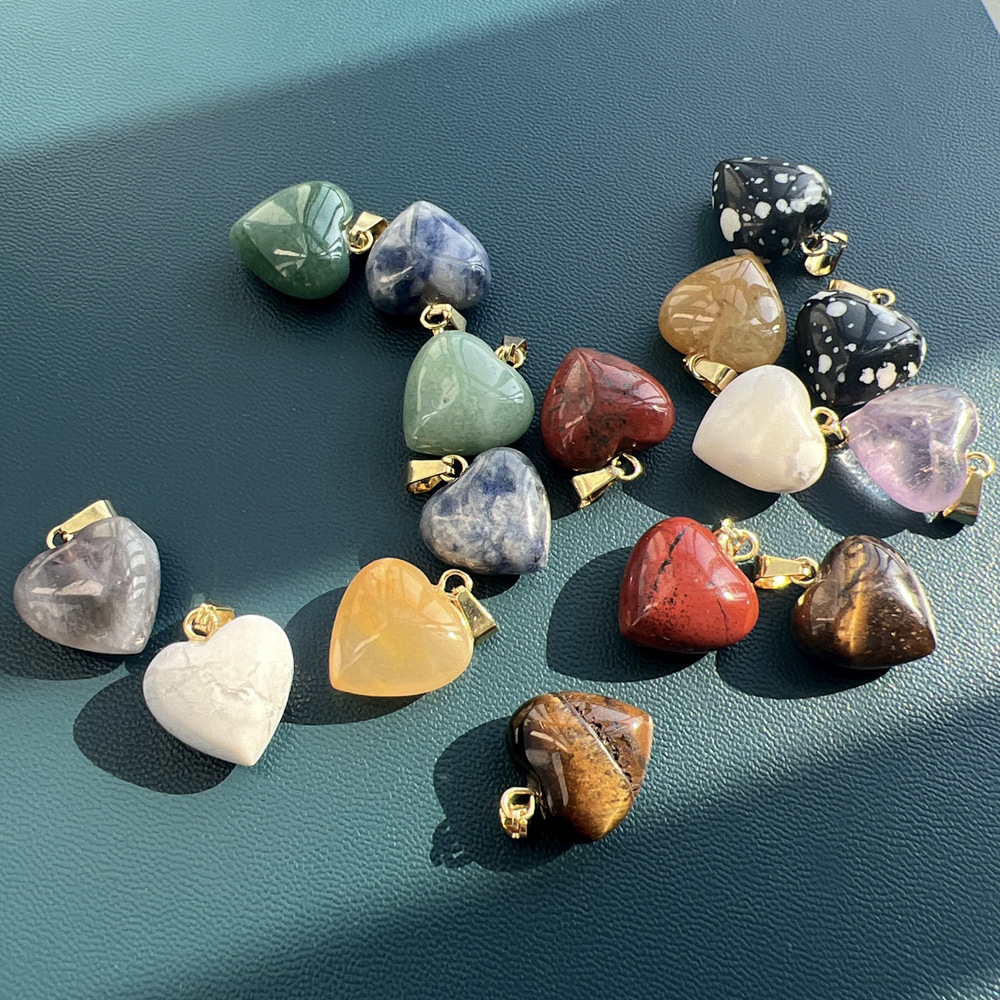 8g Weight Pendant Jewelry Making Type 15mm Jewelry Making Size DIY Jewelry Accessories Classification 1 Piece Quantity natural stone Material Heart Shape Pattern Plating Design Elegant, Simple Style, Streetwear Style 1 Piece 15mm Natural Stone Heart Shape Pendant 1