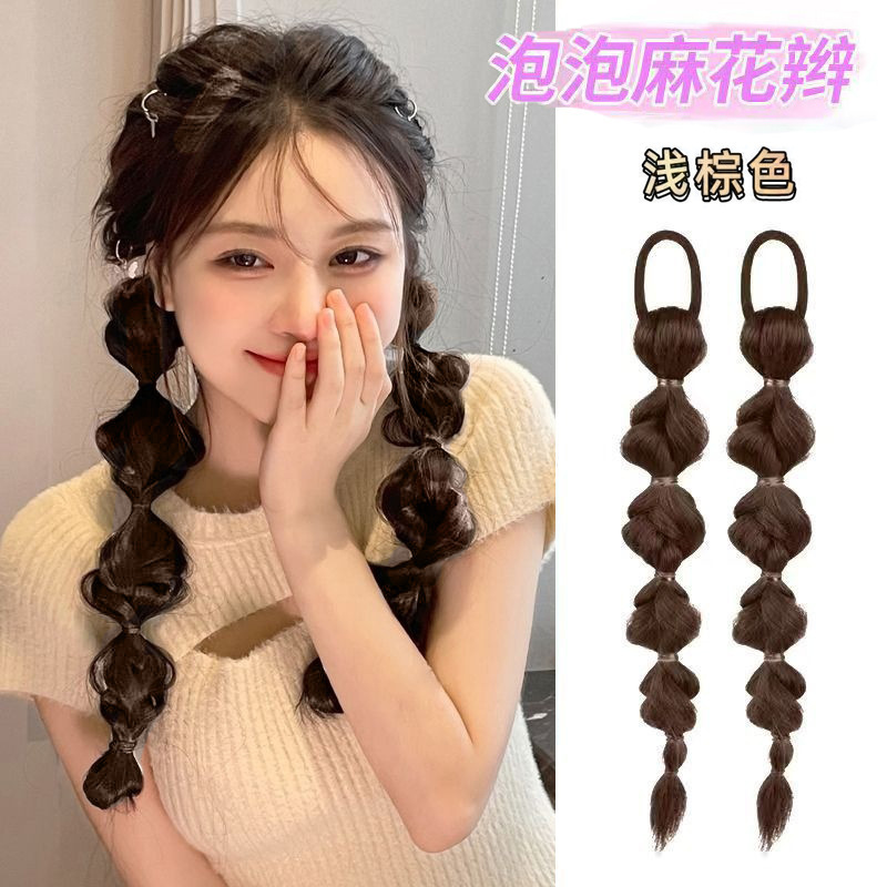 Highlight Lantern Braid Bubble Braid Ponytail Wig Braid Women's Strappy Internet Celebrity Sweetheart Sexy Twist Boxing Braid Highlight Lantern Braid Bubble Braid Ponytail Wig Braid Women's Strappy Internet Celebrity Sweetheart Sexy Twist Boxing Braid