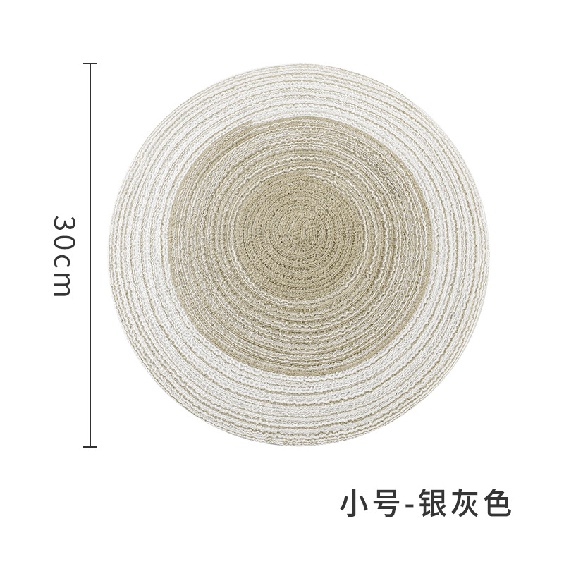 A3045 estera redonda de aislamiento estera de mesa estera de comida occidental nórdica estera de taza de té estera de placa de lino de algodón japonés