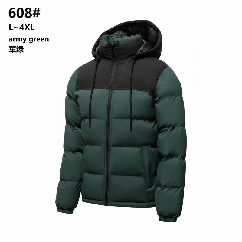 Graphene thickened cotton jacket, popular cross-border men's winter warm cotton coat, foreign trade wholesale, color-blocked hooded cotton coat