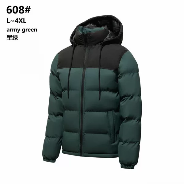 Graphene thickened cotton jacket, popular cross-border men's winter warm cotton coat, foreign trade wholesale, color-blocked hooded cotton coat