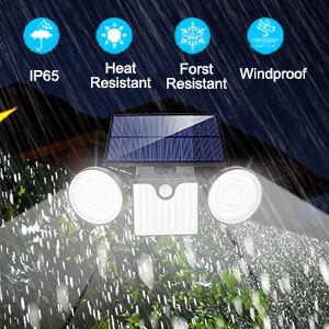 Solar-Powered Circular Three-Head Lamp Outdoor Lighting High-Lumen Light-Controlled Wall Lamp Garden Courtyard Safety Street Light Solar-Powered Circular Three-Head Lamp Outdoor Lighting High-Lumen Light-Controlled Wall Lamp Garden Courtyard Safety Street Light