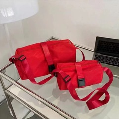 2023年純色防水オックスフォード布ネット赤トーストバッグ男女同型カジュアルフィットネスシングル肩斜め掛けバッグ
