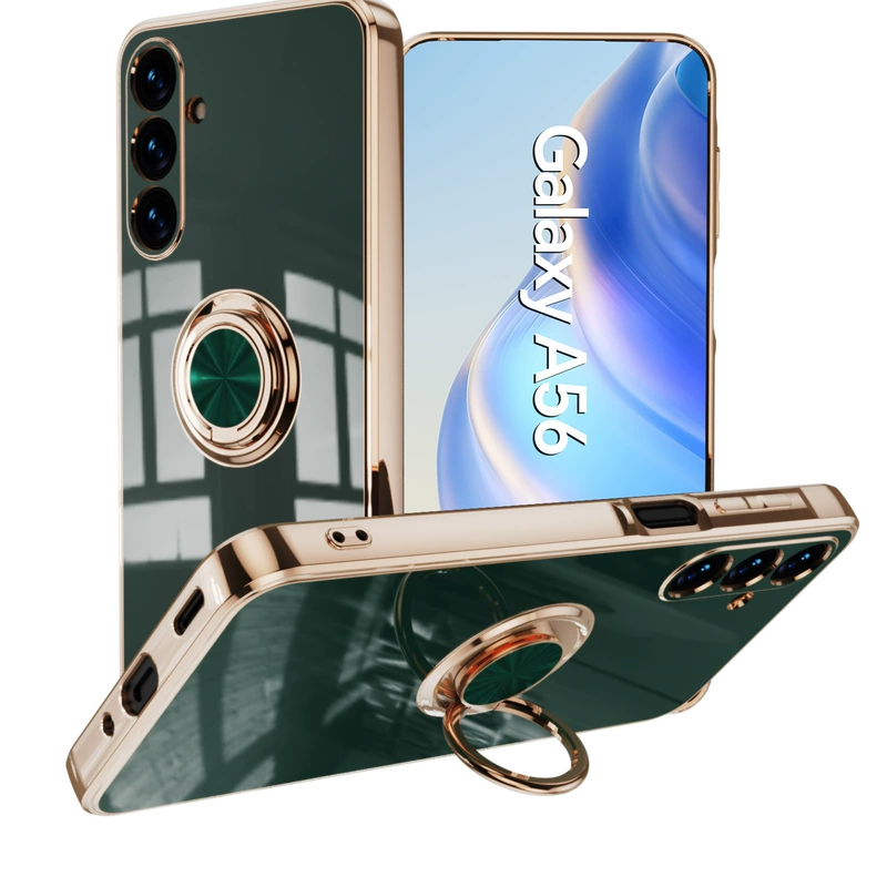 Чехол для Samsung Galaxy A56/A25/A36 с кольцом-держателем и магнитным креплением электролитическое покрытие