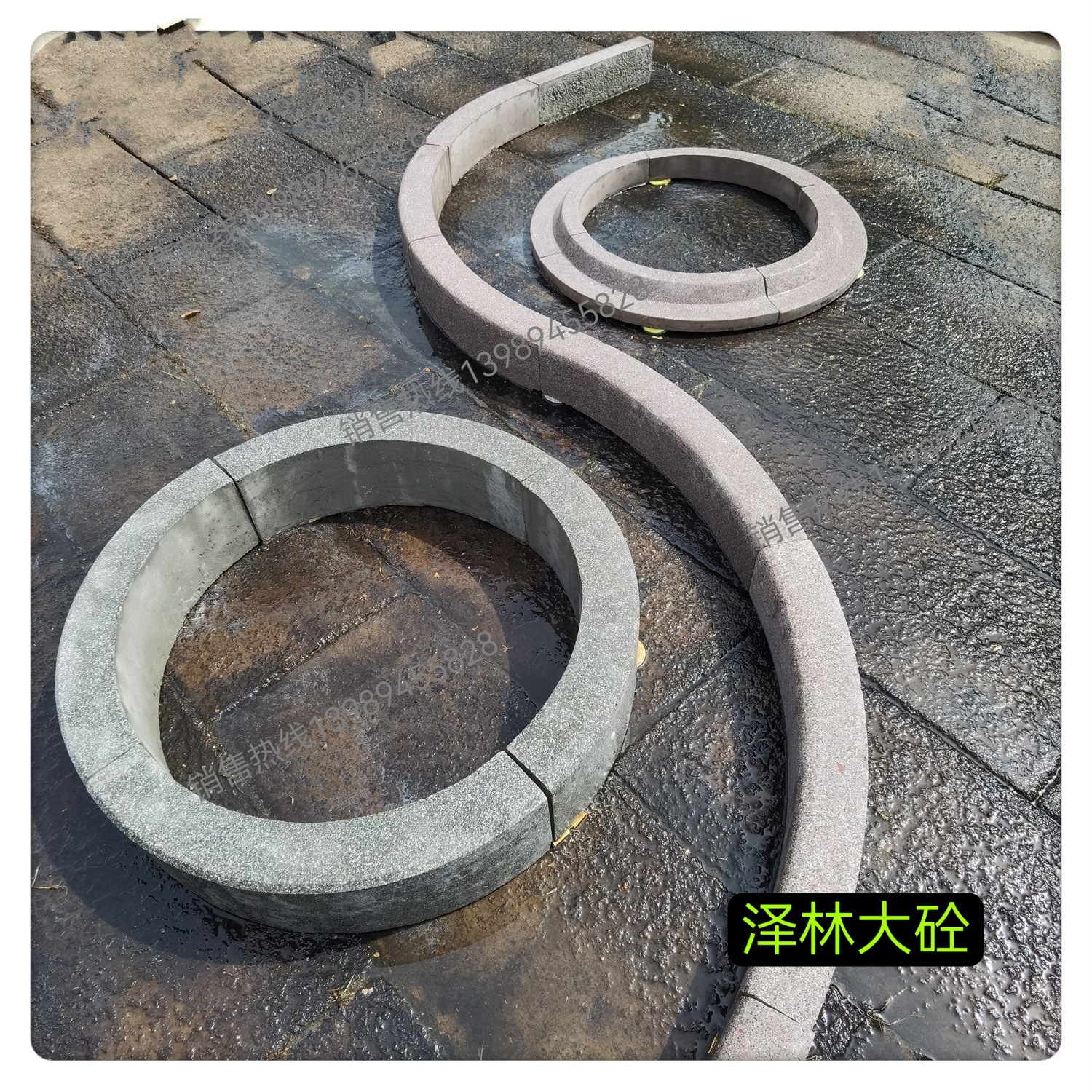 源头厂家直销仿五莲红花岗岩水泥预制混凝土侧石PC路牙石