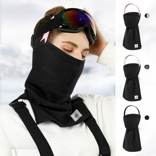 Winter New Warm Mask Women's Riding Ski Windproof Face Scarf Cationic fleece-lined Headscarf DTJ30