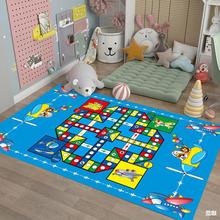 卡通飞行棋地毯数字游戏垫加厚儿童大号婴儿爬行垫客厅茶几地毯