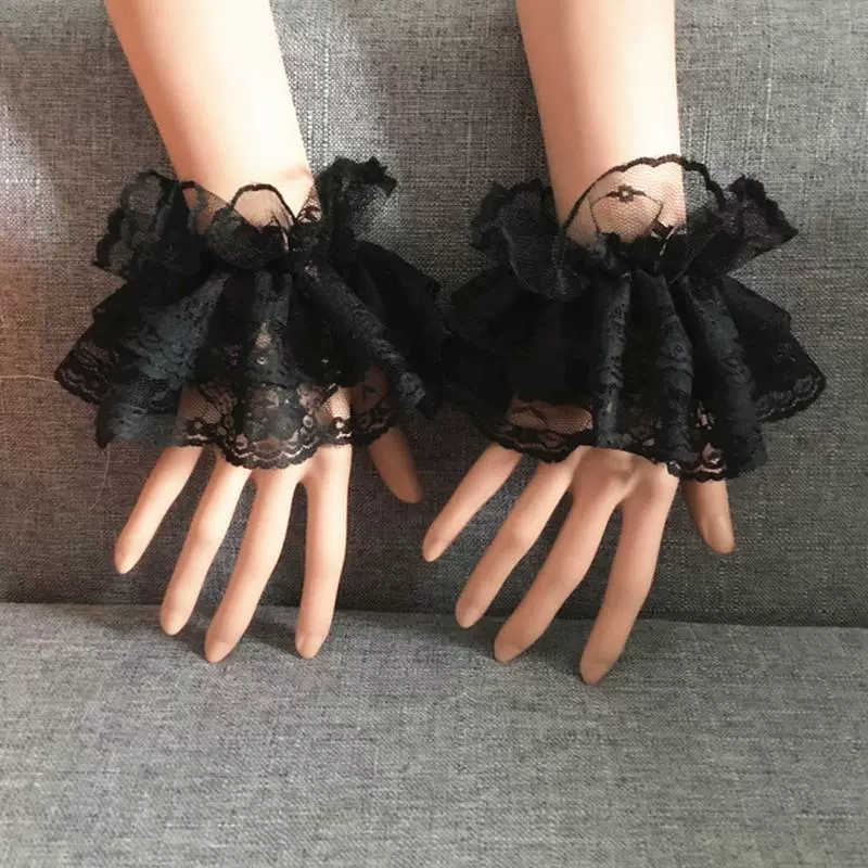 Короткие кружевные перчатки, аксессуар, свадебное платье, стиль Лолита