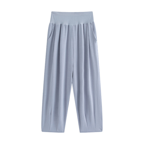 Pregnant women's casual pants 2025 new summer thin style outerwear nine-hole pants small pregnant women casual plus-size belly-support pants