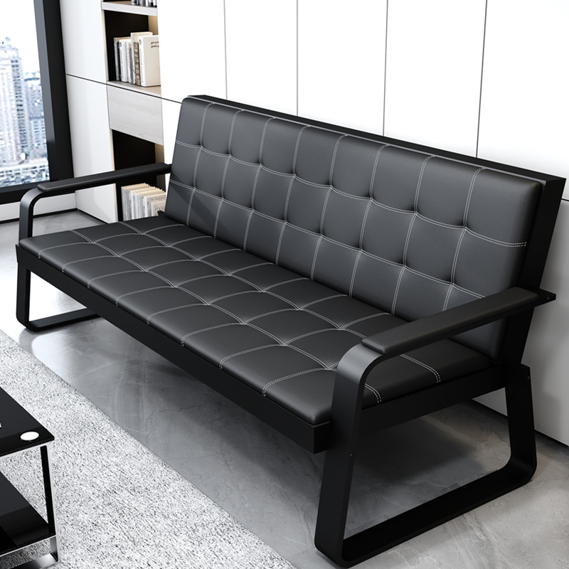 Office Sofa Three-Seater Simple Iron Art Waiting Chair Office Sofa Coffee Table Combination