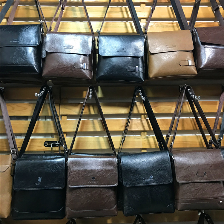 Men's bag collection, shoulder bag, PU crossbody bag, leather bag, cross-border supply, foreign trade casual travel bag, with printing
