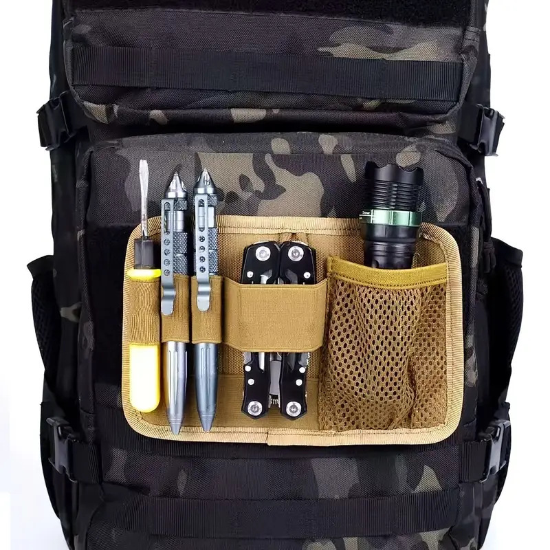 タクティカルペーストボード屋外 EDC 分離メッシュバッグマジックフックバックパネル貼り付け可能なベストバックパック拡張ツールバッグ|undefined