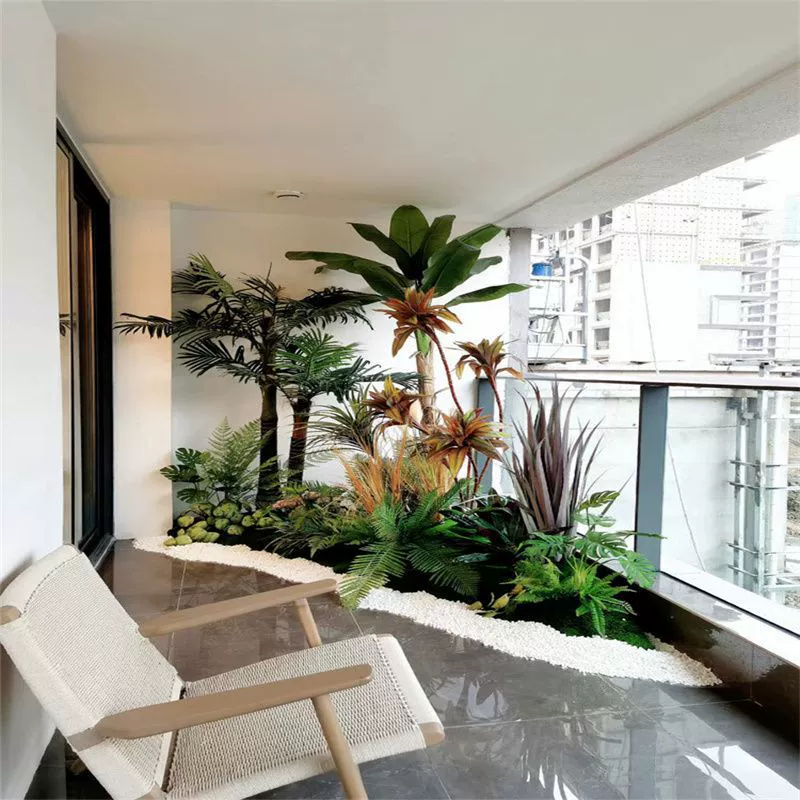 Ландшафтный дизайн зеленых растений, украшения для ландшафта внутри и снаружи помещений под лестницей, оформление окон в стиле ins, композиция сцены