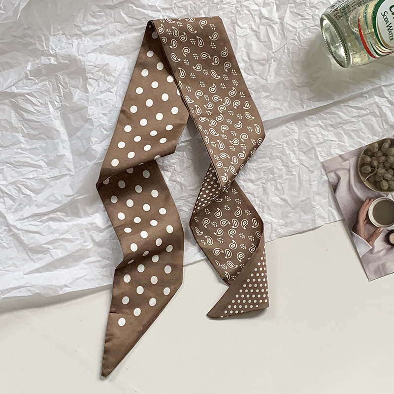 Bufandas de seda largas mujeres dibujo de hoja de bambú estilo antiguo chino nuevo cinturón de cabello adornamiento de cabello pintura de tinta de estilo chino correa bufandas cinturón