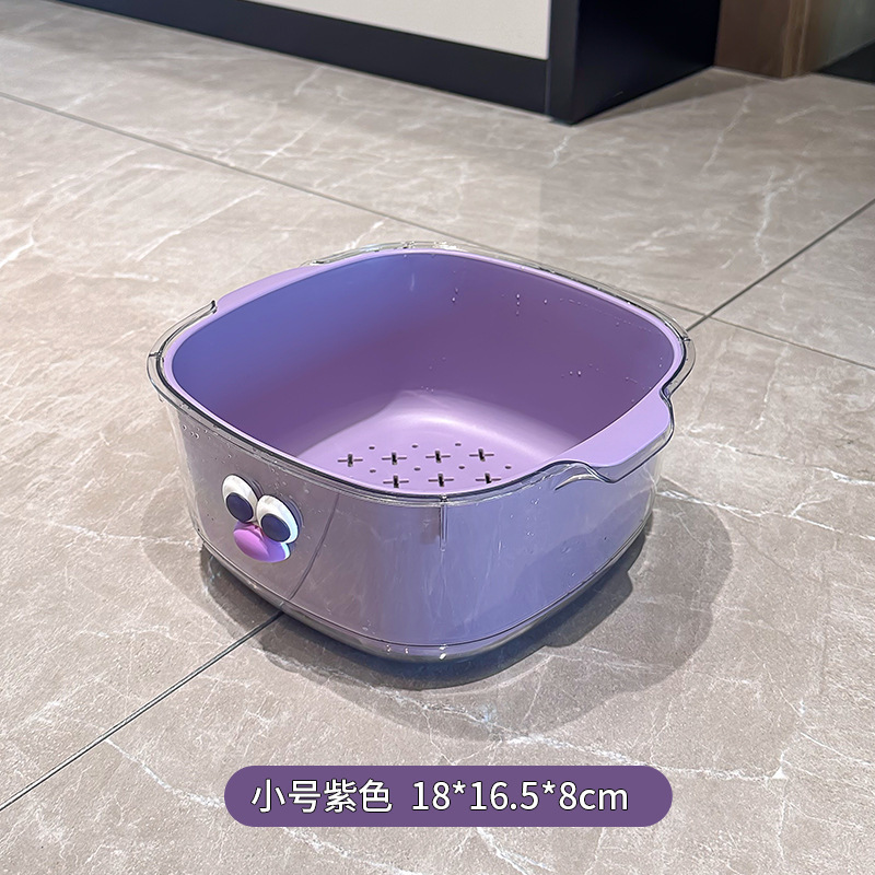 排水バスケット家庭用二層かわいいフルーツバスケット洗浄水フィルターバスケットプラスチック増粘フルーツトレイ野菜洗濯バスケット|undefined