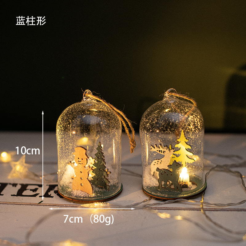 Nuevos productos transfronterizos de vidrio luminoso lámpara de noche cuerda de cáñamo para los ancianos regalos de escritorio decoración de colgante de micro paisaje