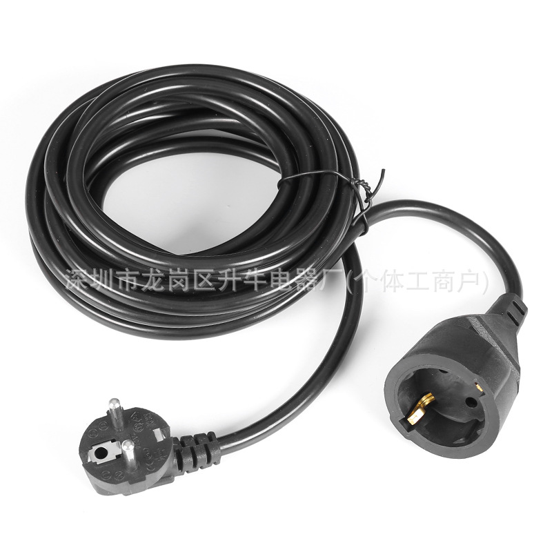 Cable de extensión exterior de dos enchufes estándar europeo Alemania Francia Italia Enchufe holandés Cable de dos núcleos de enchufe macho estándar europeo