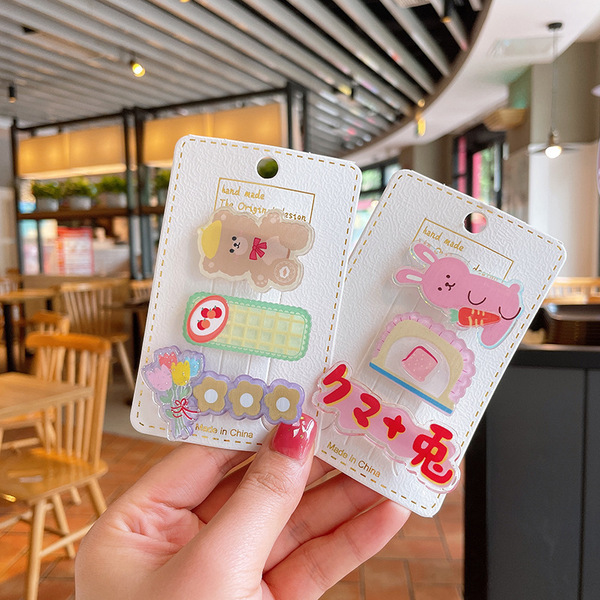 Cute cartoon acrylic children's hairgrip