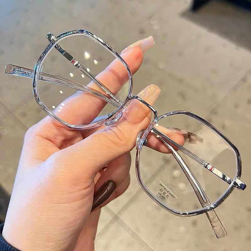 Clear and Sweet Round Glasses Myopia Women's Round Face Internet Red Plain-made Artifact Ultra-light and Thin Height-adjustable Glasses