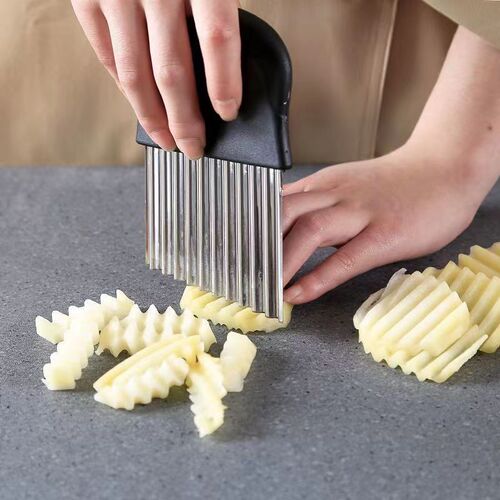 Stainless steel wolf tooth potato wave blade household ripple slicer French fries knife potato slice magic tool