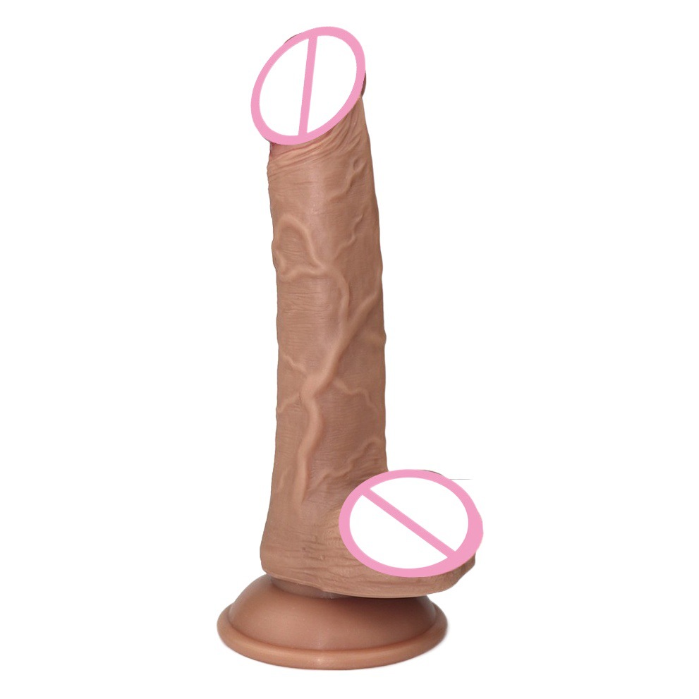 Mamba negra de silicona líquida de doble capa de simulación de maestro muscular real pene masturbación femenina pene juguetes sexuales para adultos femeninos