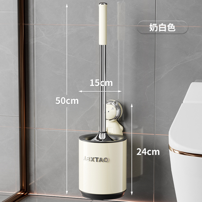 掃除用吸盤トイレブラシ、家庭用衛生トイレブラシ、死角なし、ベース付きロングハンドルセット、浴室浚渫加工品|undefined