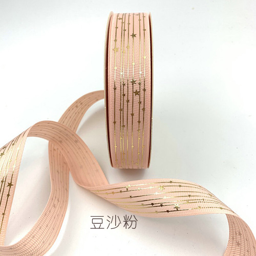 Hilo dorado cinta Star ribbon bar material de soporte cinta flor caja de regalo embalaje cinta hecha a mano al por mayor