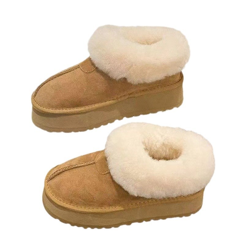 26 New Winter Models of Thick-Soled Height-Increasing Snow Boots for Women, Thickened Warm Plush Slip-On Cotton Shoes