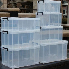 透明收纳箱塑料箱子储物箱收纳盒衣服整理箱大号有盖衣物收纳框